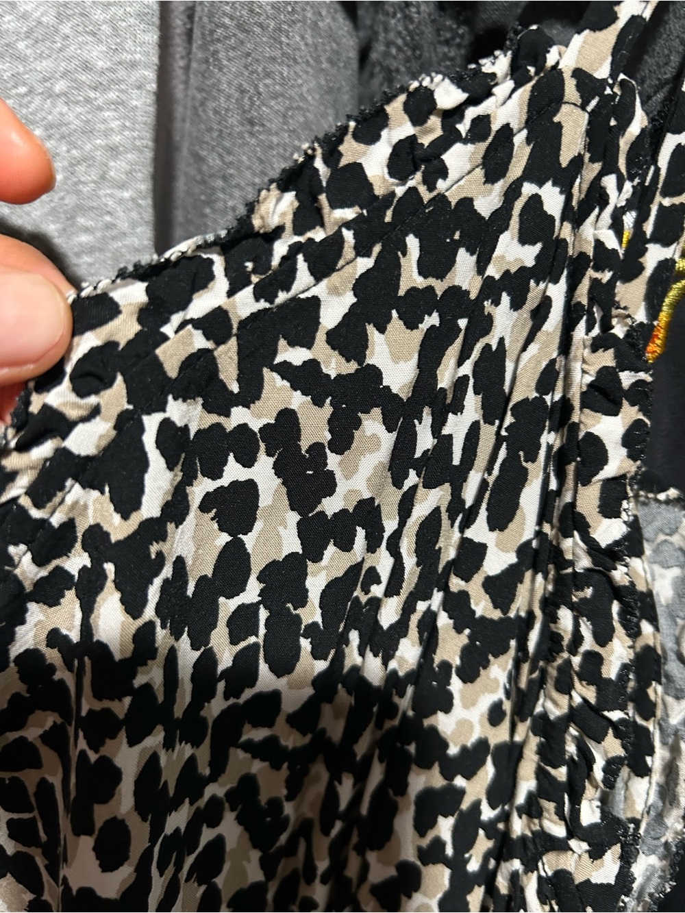 Old Navy Black and Cream Leopard Print Cami